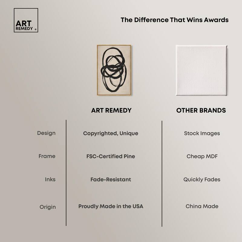 Beige Black I Canvas by Art Remedy