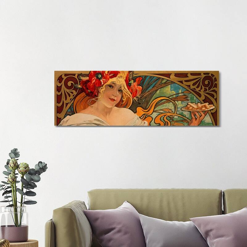 iCanvas "Biscuits Lefevre Utile" by Alphonse Mucha Canvas Print - 16x48x1.5