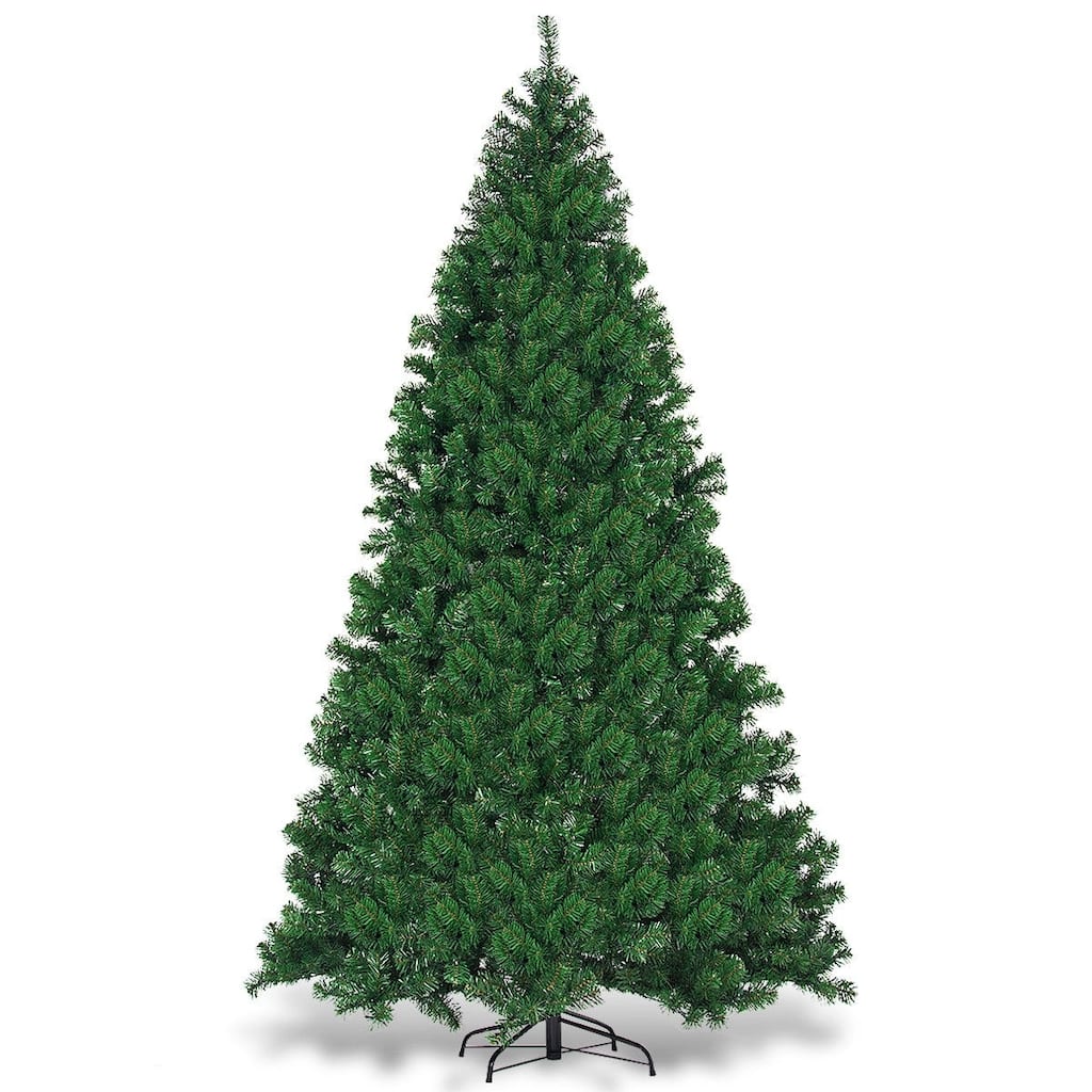 9ft Pre-Lit Christmas Tree with 700 LED Lights and 2028 PVC Tips Auto-Spread Hinged Design - 5.2'Dia x 9'H