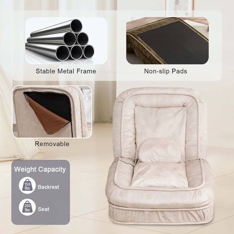 Comfortable Floor Sofa,with 5 Adjustable Positions & Massage Pillow