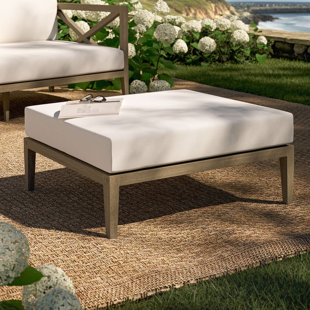 Northlake Outdoor Patio Teak Ottoman