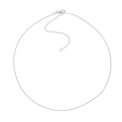 Curata 14k White, Yellow or Rose Gold 1.2mm Diamond Cut 13"- 16" Bead Choker Necklace