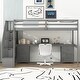 preview thumbnail 20 of 36, Multifunctional Design Wood Loft Bed with Maximized space, Built-in Desk and Drawers, Twin Size Grey