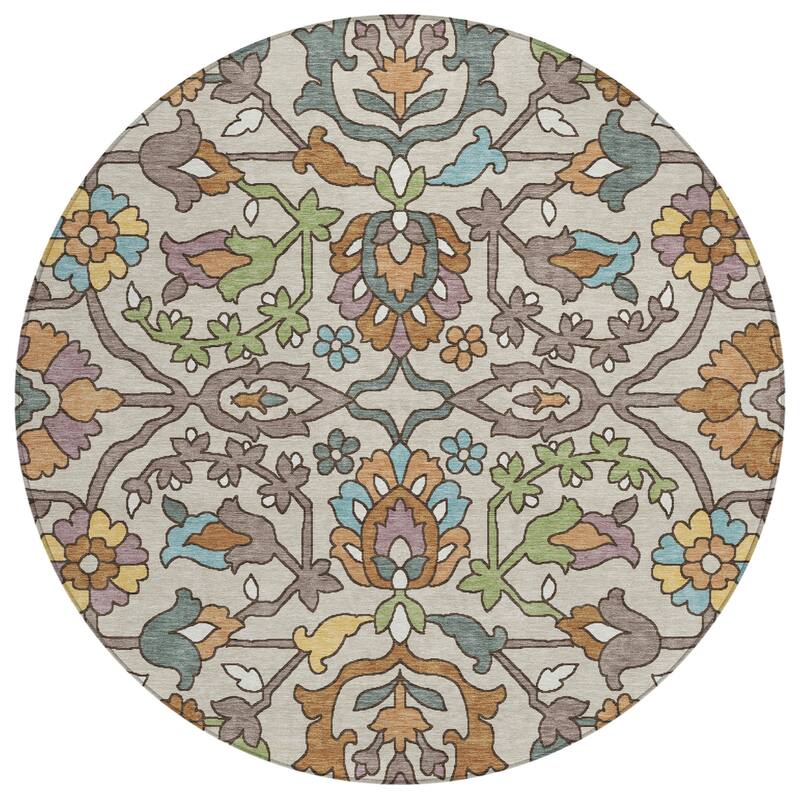 Machine Washable Indoor/ Outdoor Traditional Blanca Chantille Rug