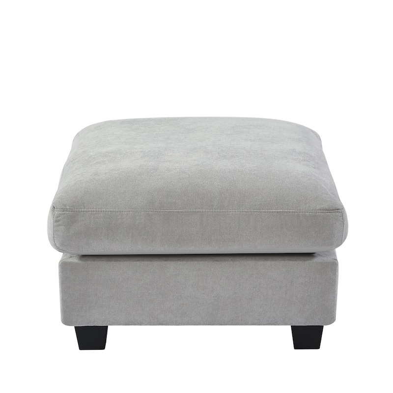 U_Style Modern Large L-Shape Feather Filled Sectional Sofa, Convertible Sofa Couch with Reversible Chaise for Living Room