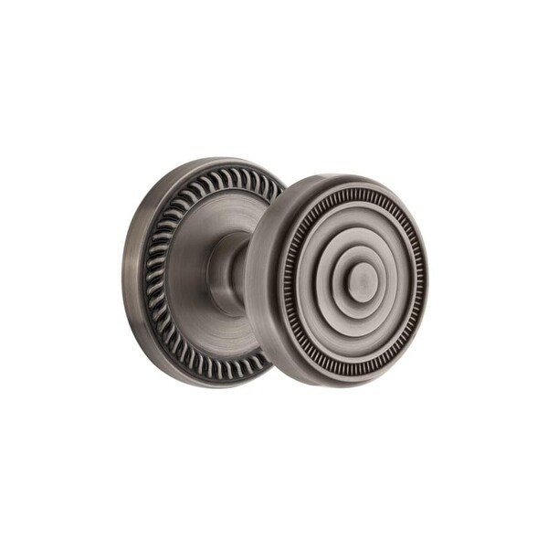 Grandeur NEWSOL_PSG_234 Newport Solid Brass Rose Passage Door Knob Set with Soleil Knob and 2-3/4" Backset