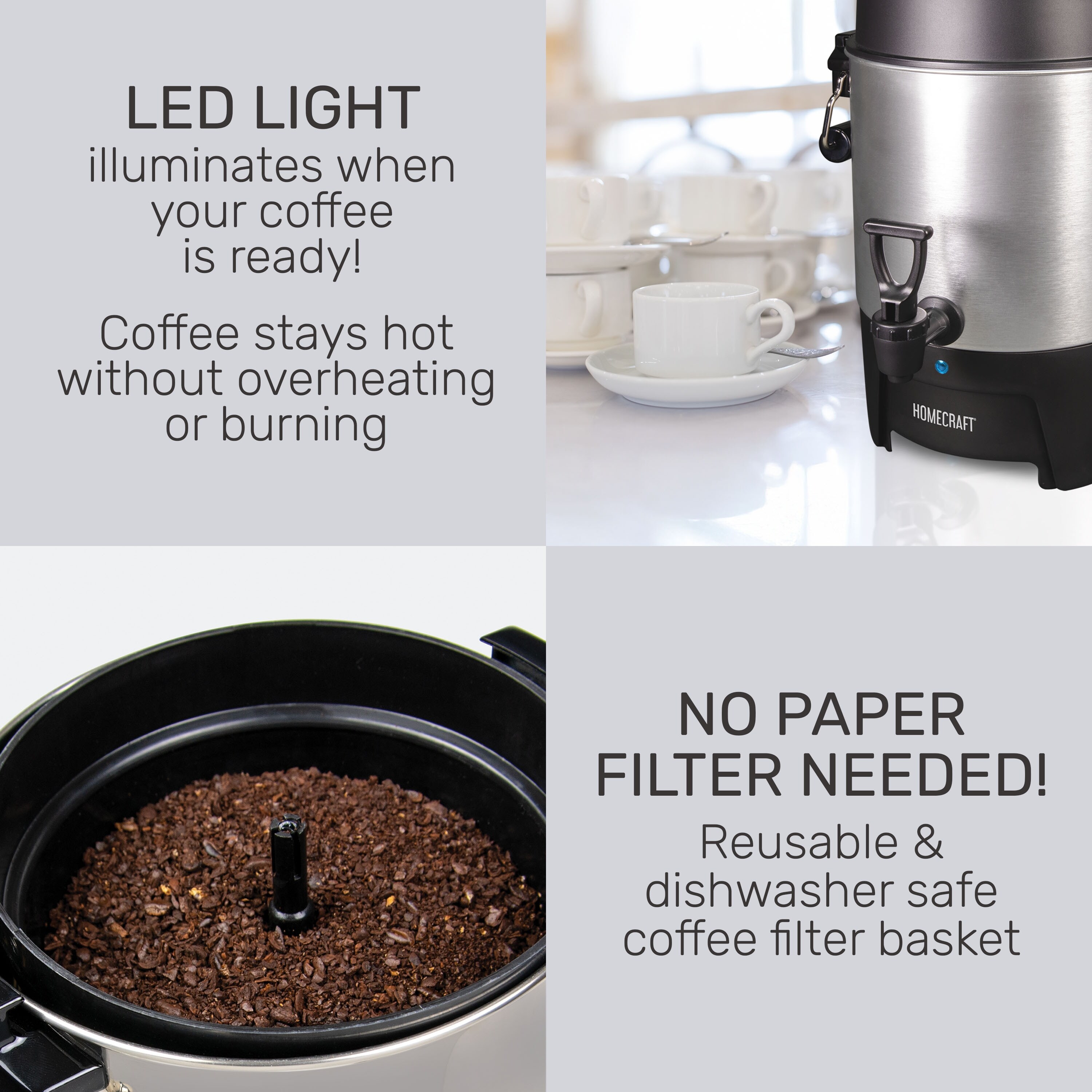 Homecraft Aluminum 45-Cup Coffee Urn