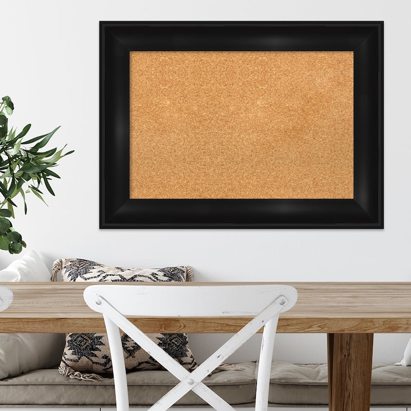 Grand Black Framed Cork Bulletin Memo Board