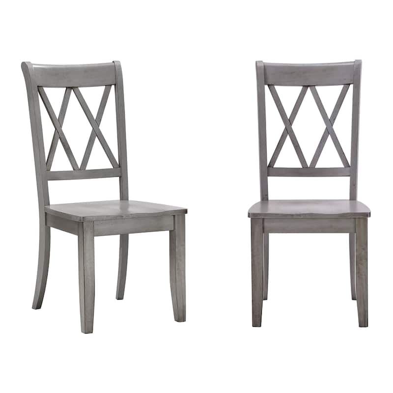 Ronda Double X Back Wood Dining Chairs (Set of 2) - Grey