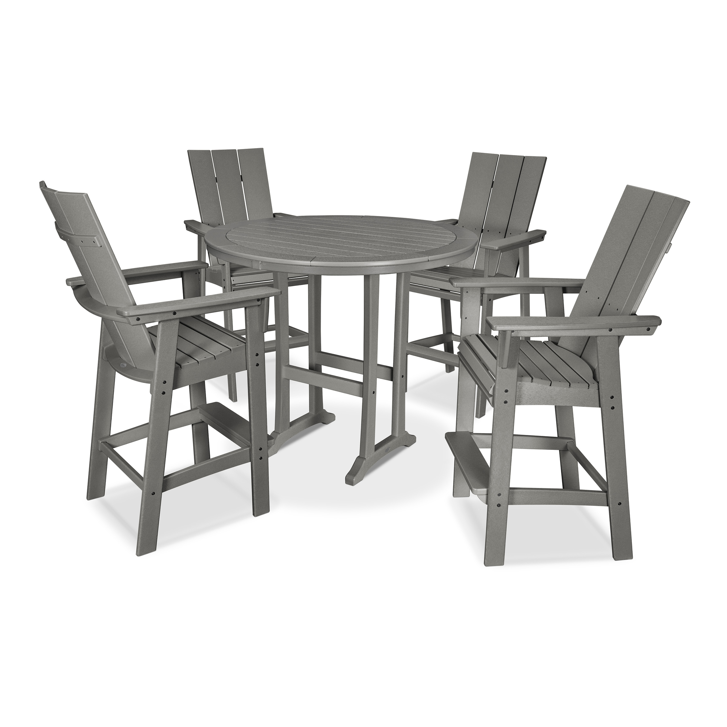 POLYWOOD Modern Adirondack 5-Piece Nautical Trestle Bar Set