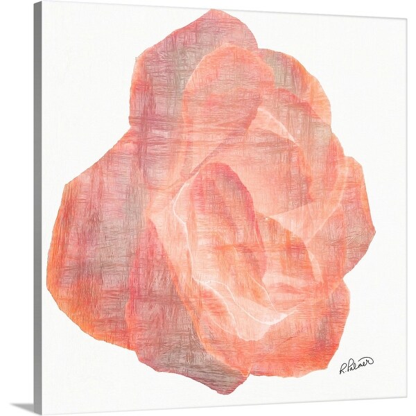 "Pink Layered Paper Rose" Canvas Wall Art