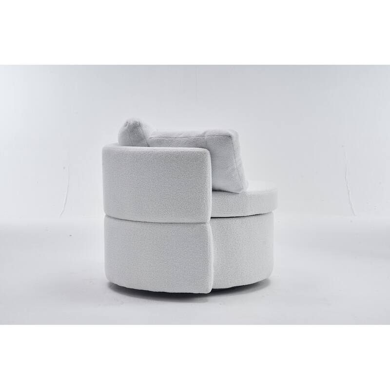Teddy Fabric Swivel And Storage Chair