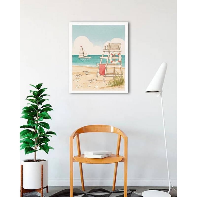 Beach Time III Framed Poster - 24 x 36 Inch - White