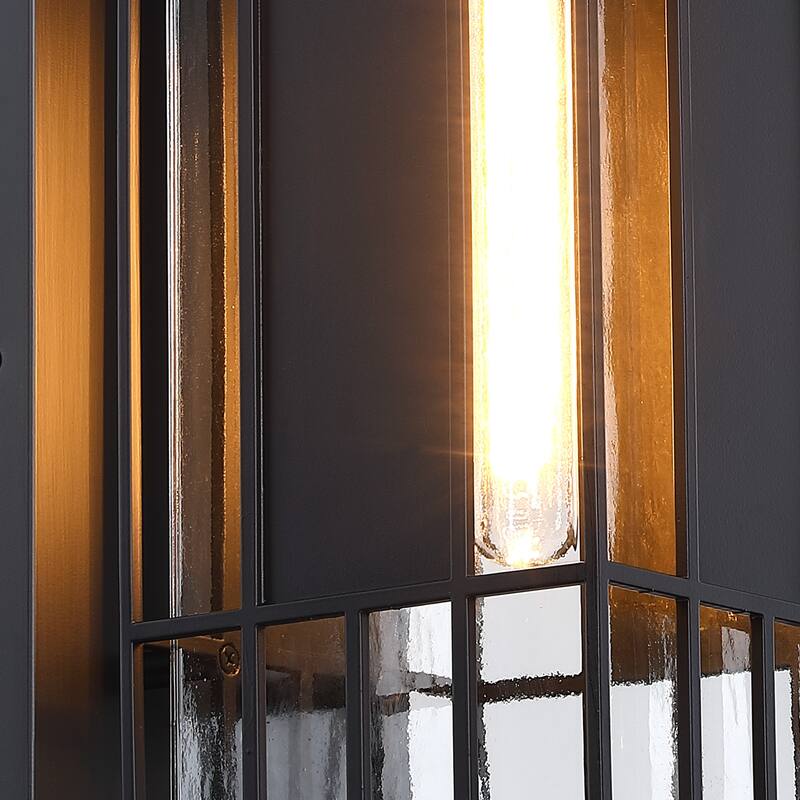 Edgehill 6.5 in. 1-Light Black Outdoor Wall Sconce Light for Porches - 22