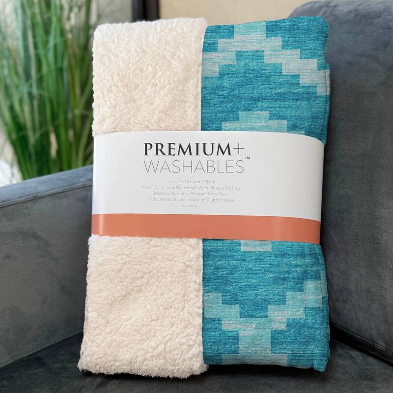 Premium Machine Washable ASB115 Global Boho Sherpa Throw Blanket
