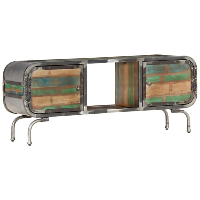 vidaXL TV Stand Multicolor 43.3"x11.8"x16.5" Solid Wood Reclaimed - 43.3" x 11.8" x 16.5"