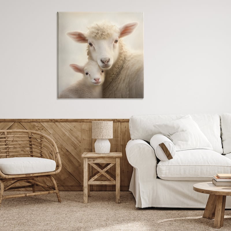 Stupell Lamb & Sheep Cuddles Canvas Wall Art Design By Heidi Kuntz