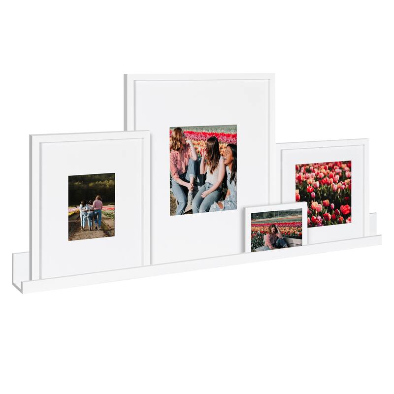 Kate and Laurel Gallery Wall Shelf with Frames Set