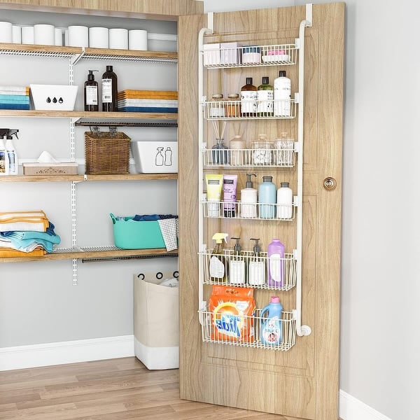 Over the Door Pantry Organizer, Heavy Duty Metal Door Organizer Bed