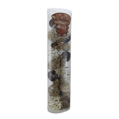 Shop Natural Mixed Material Decorative Balls Bowl Filler Set 3 X