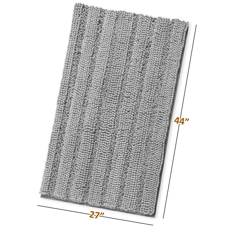 Clara Clark Chenille Extra Soft and Absorbent Bath Mat - Non Slip Fast Drying Bath Rug Set