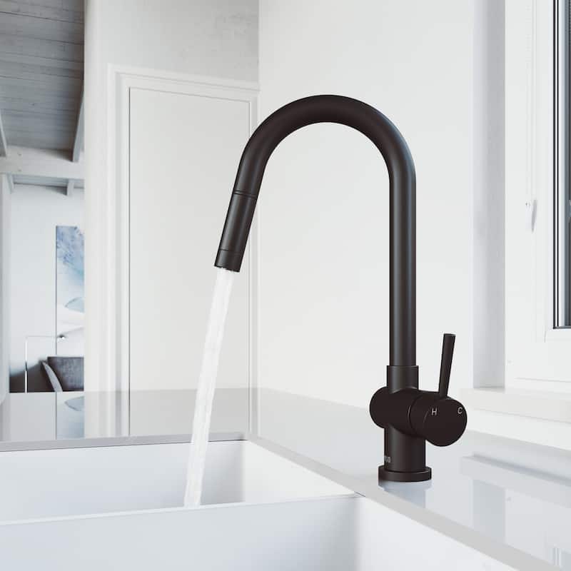 VIGO Gramercy 17" H Single Handle Pull-Down Spout Kitchen Faucet with Touchless Sensor