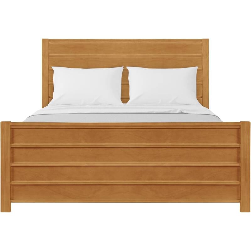 King Platform Bed Frame - Modern Low Profile Design, Solid Wood Slat Support, Easy Assembly, Oak Finish