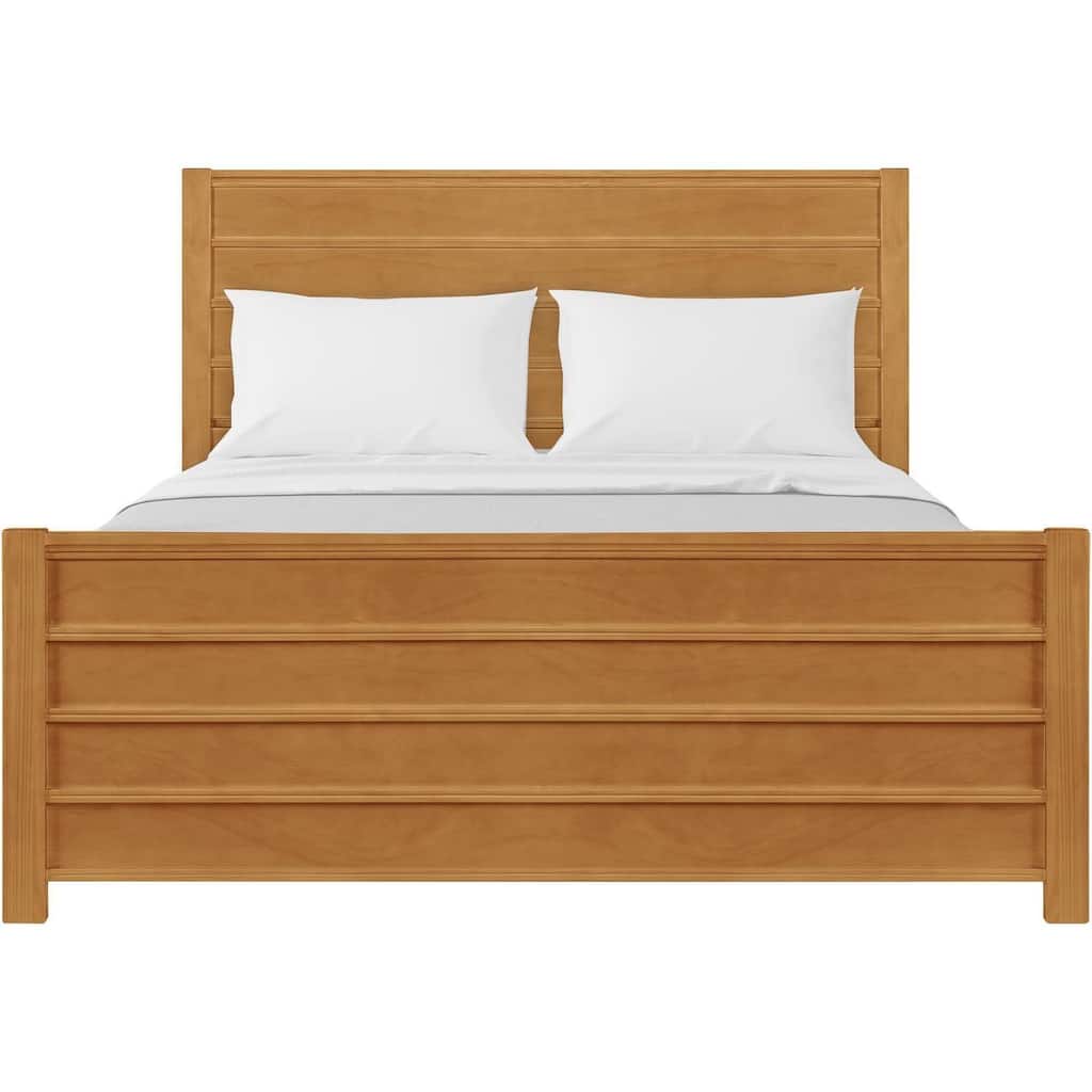 King Platform Bed Frame - Modern Low Profile Design, Solid Wood Slat Support, Easy Assembly, Oak Finish