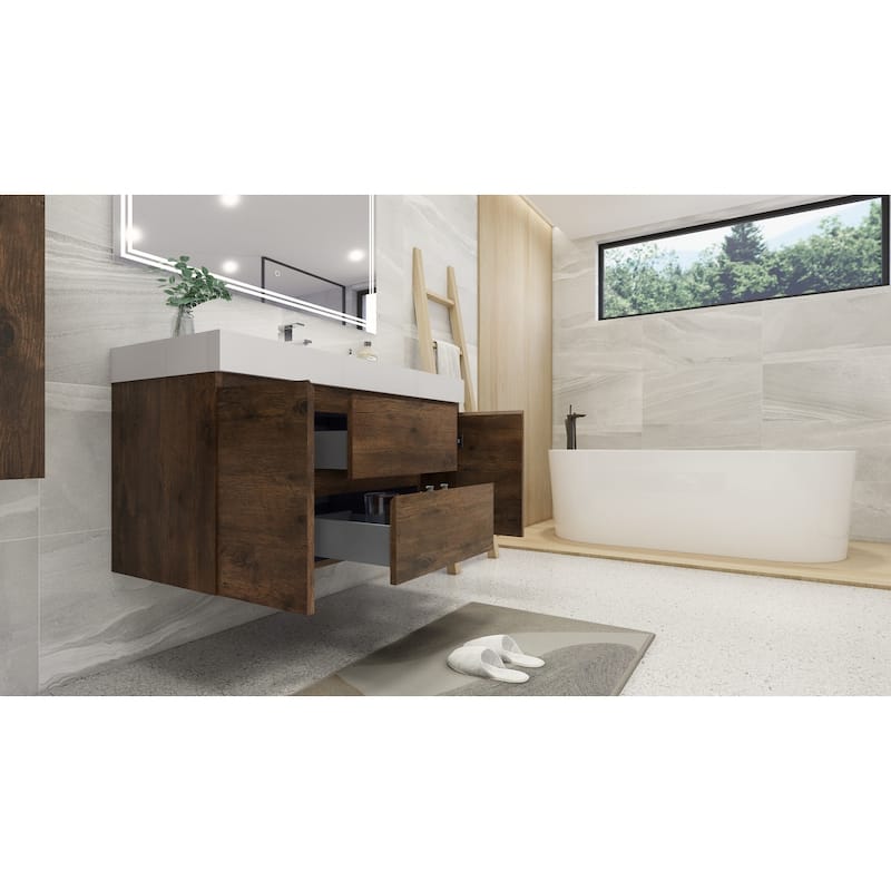 Baillie 60'' Wall-Mounted Vanity with Single Reinforced Acrylic Sink