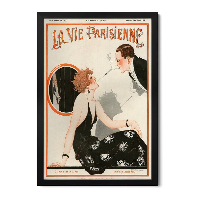 1921 La Vie Parisienne Magazine Cover Premium Framed Poster by The Advertising Archives - Black - 32x24x1