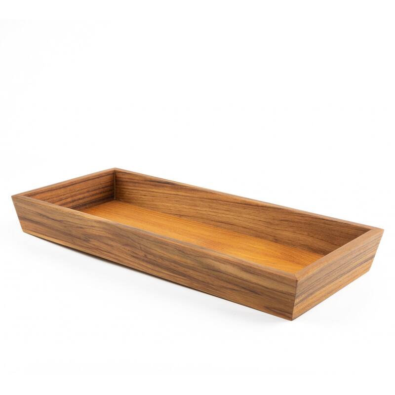 Traditional Solid Teak Vanity Tray - 15.26" X 6.89" X 1.75"