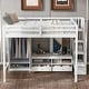 preview thumbnail 6 of 12, Multi-Functional Full Size Loft Bed Frame with Wardrobe, Low Storage Table and Storage Staircase, Health & Safe, White