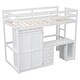 preview thumbnail 10 of 22, Twin Size Loft Bed with Integrated Wardrobe, Desk, and Storage Drawers, Space-Saving White Design