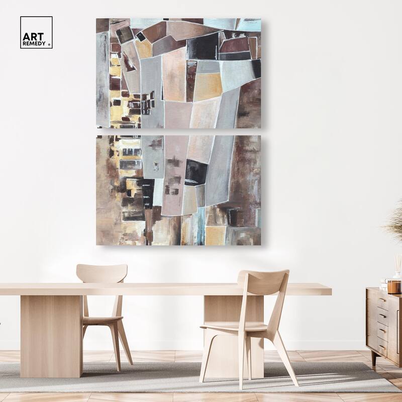 Wall Fragments Canvas Set of 2 by Art Remedy, Gallery Wrapped