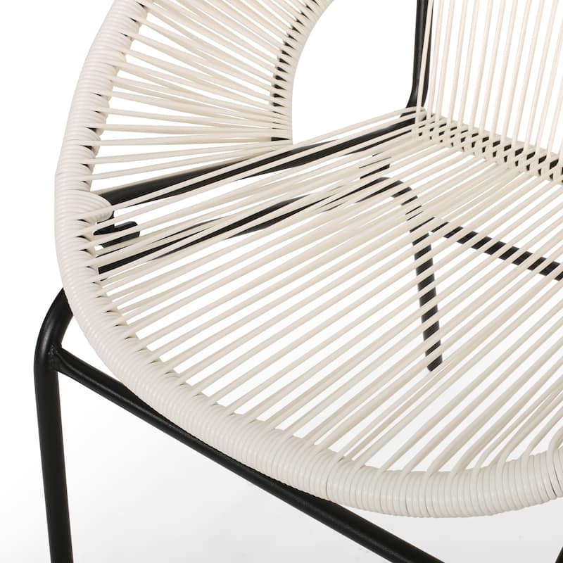 Nusa Outdoor Modern 2 Seater Faux Rattan Chat Set by Christopher Knight Home