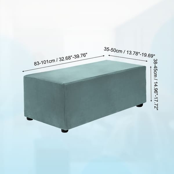 dimension image slide 51 of 52, Stretch Foot Stool Cover Rectangular Square Foot Stool Slipcover