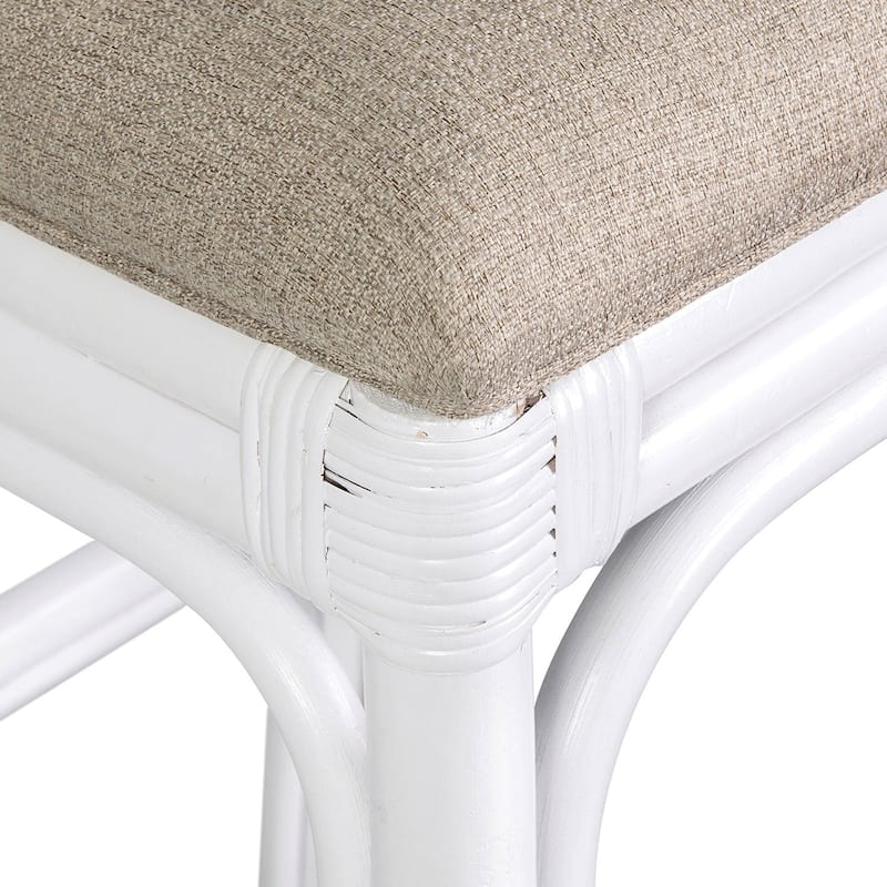 Natural Rattan Handmade Chippendale Single Cushioned Bar Stool by East at Main
