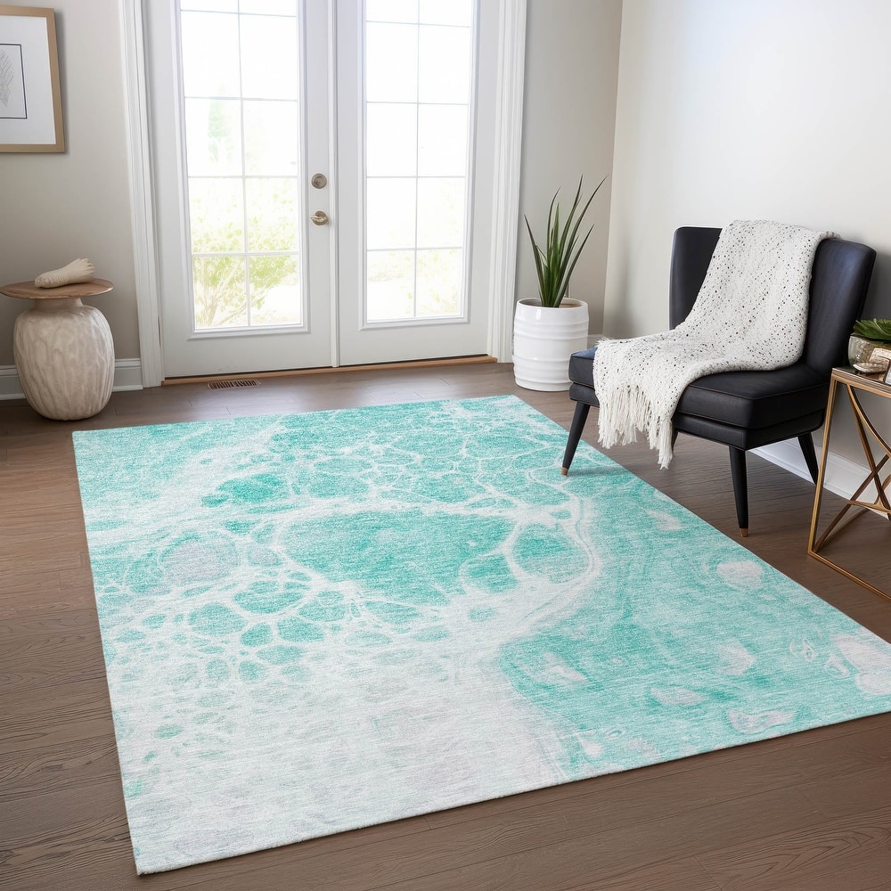 Machine Washable Indoor/ Outdoor Chantille Abstract Contemporary Rug