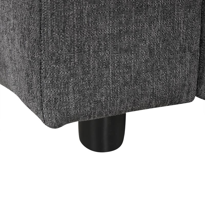L-Shaped Reversible Sleeper Sectional Couch Pull Out Sofa Bed with Storage Racks, 2 Pillows and USB Port for Living Room