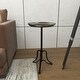 preview thumbnail 11 of 19, Grey Metal Vintage Eclectic Farmhouse Round Pedestal End Accent Table