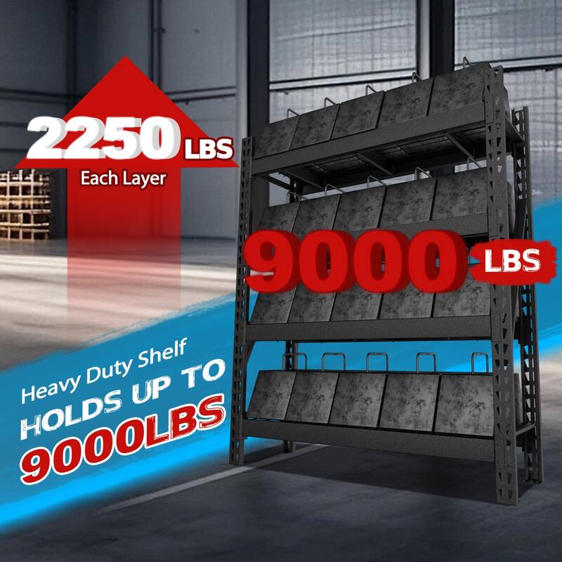 VEIKOUS Heavy Duty Metal Shelving Unit, 9000LBS Capacity, Adjustable Garage Storage Shelves for Pantry & Garage Organization