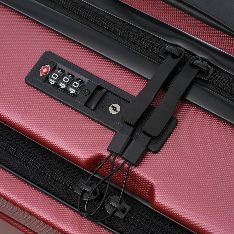 Luggage Sets 5 Piece with Front Opening, Hardside Expandable Carry On Suitcase Set with Double Spinner Wheel, with USB Port