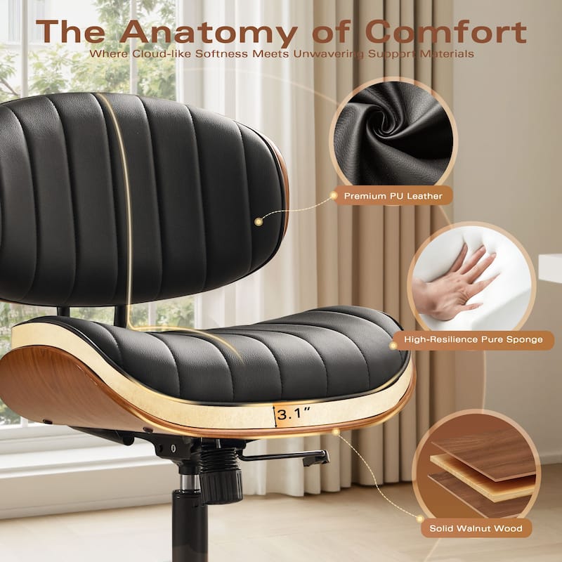 OVIOS Armless Adjustable Ergonomic Office Chair - N/A