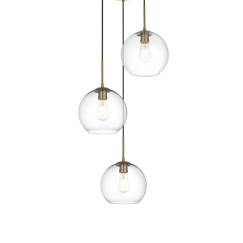 Dangling 3-light Clear Glass 20-inch Pendant