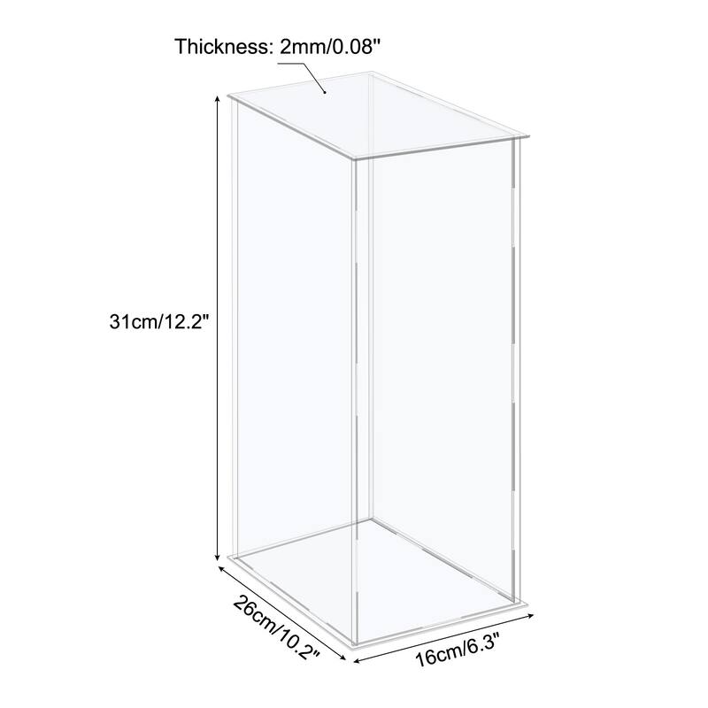 Acrylic Display Case Plastic Box Storage Box Clear Assemble Showcase