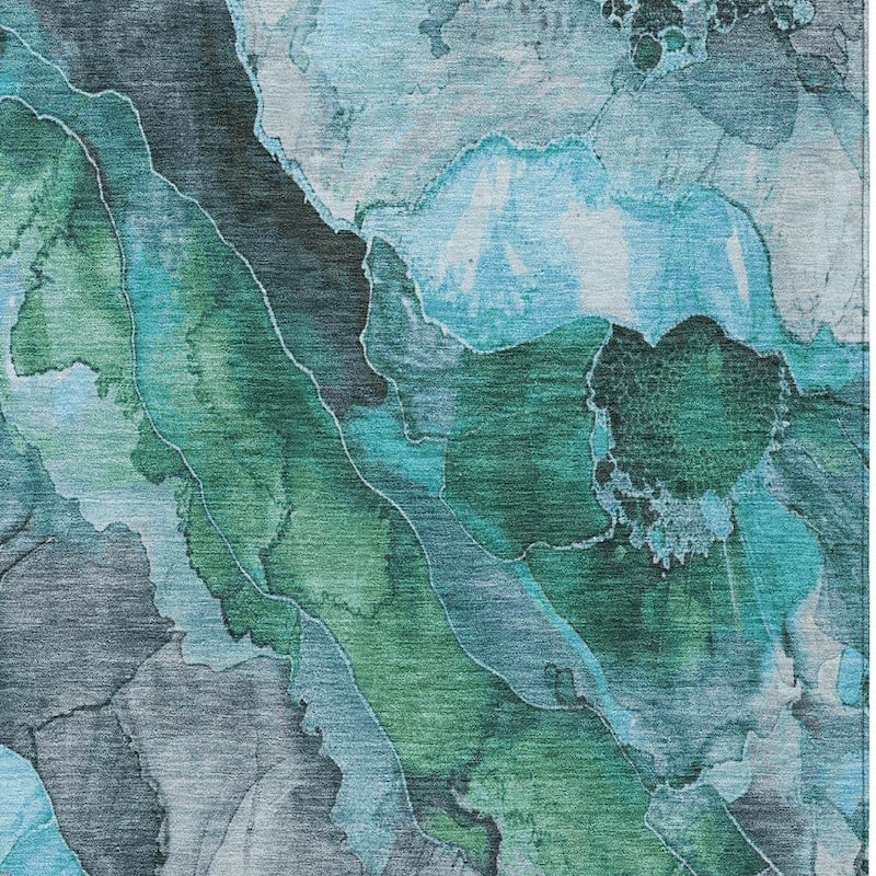 HomeRoots Floral Transitional Rectangle Outdoor Rug