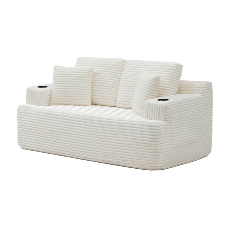 66.5''Boneless Sofa Couch with 2 Pillows Extra