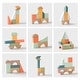 preview thumbnail 3 of 4, Wooden Baby Walker with Building Blocks, Push Toys for Babies Learning to Walk - BROWN