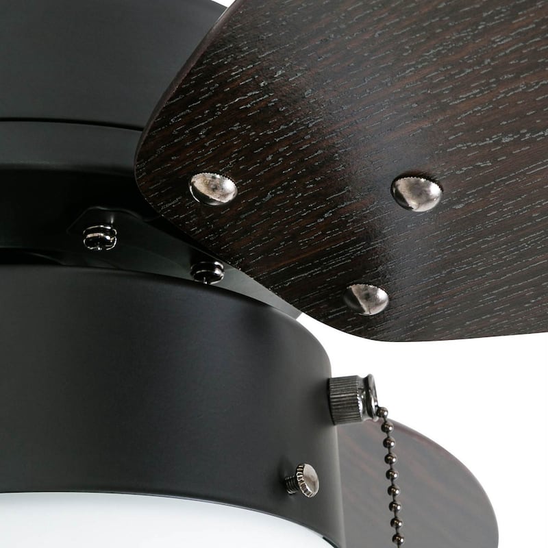 30" Honeywell Ocean Breeze Guilded Espresso Modern Indoor LED Ceiling Fan with Light, Pull Chain