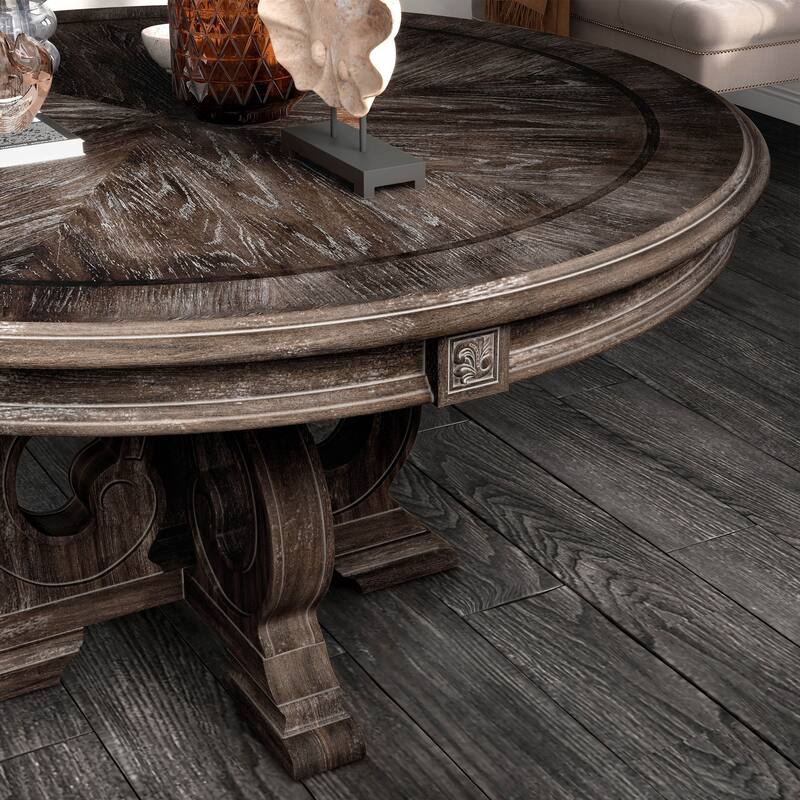 The Gray Barn Cornerways Rustic Brown 60-inch Wood Round Dining Table